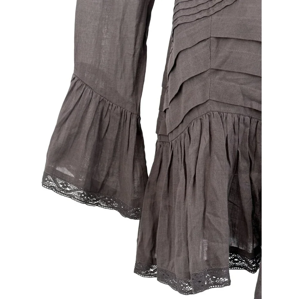 NWOT Free People Lace Tunic Mini Dress | Charcoal Whimsigoth Boho Grunge Fairy S - Picture 5 of 16